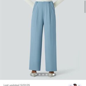 HALARA Wide Leg High-Waist Pants in Dusty Blue
